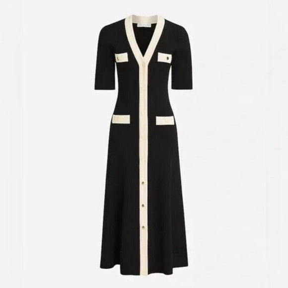 JCrew elbow sleeve button up sweater dress - Picture 1 of 3